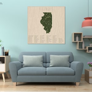 ILLINOIS PARKS, State Park Map, Fine Art Photographic Print for the home decor. image 5