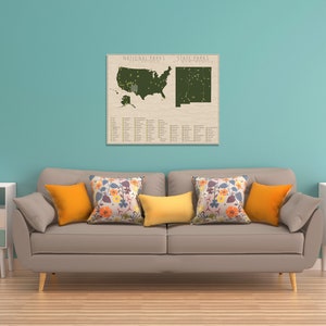 NATIONAL and STATE PARK Map of New Mexico and the United States, Fine Art Photographic Print for the home decor. image 4