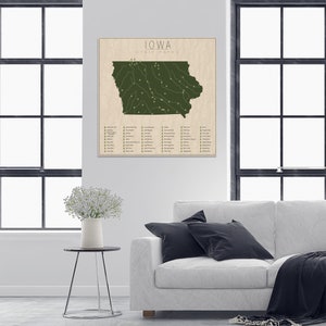 IOWA PARKS, State Park Map, Fine Art Photographic Print for the home decor. image 4