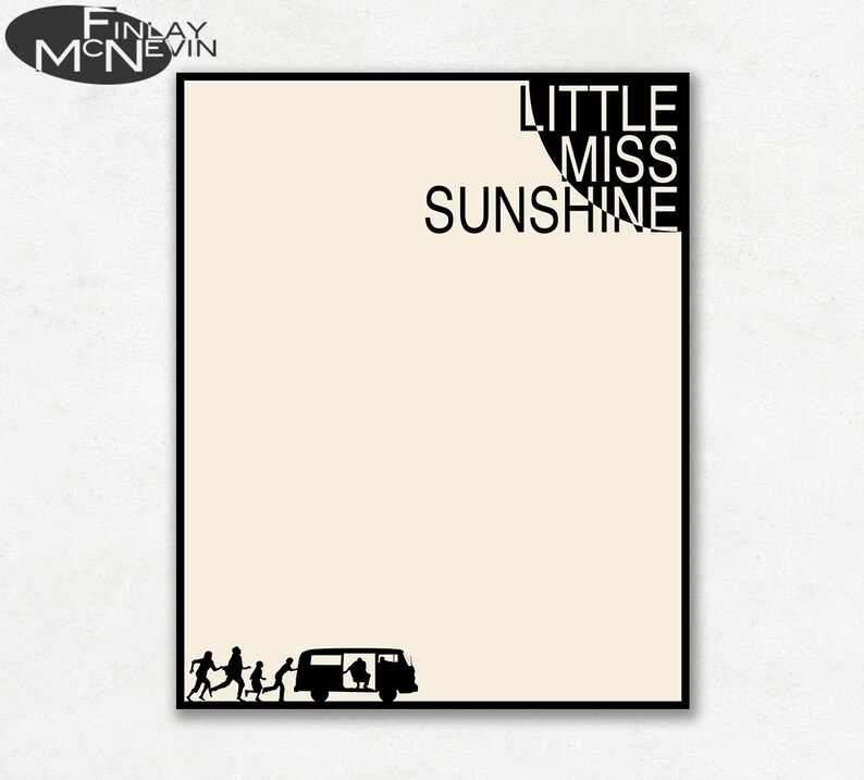 LITTLE MISS SUNSHINE Minimalist Movie Poster, Beige Version, Fine Art Print image 1