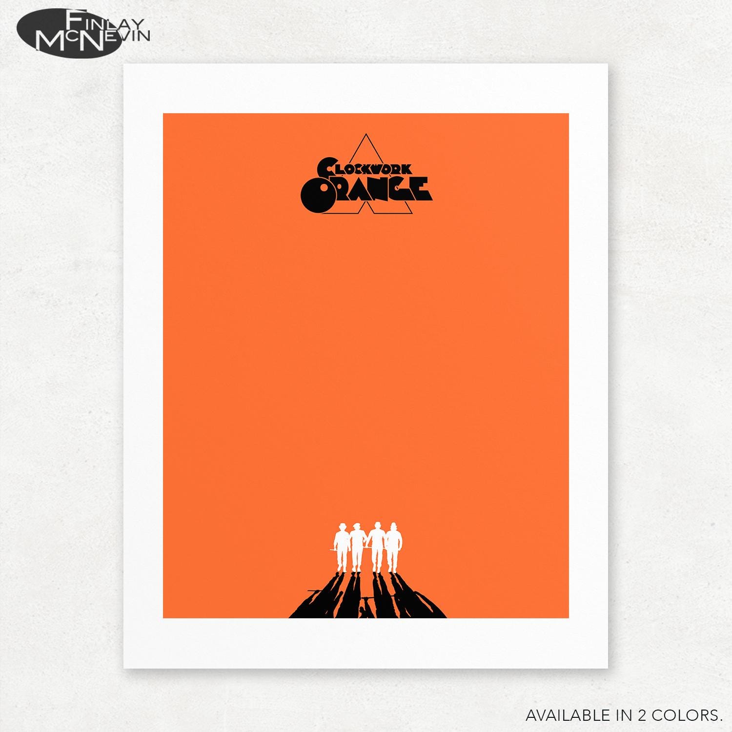 Retro Style 'A Clockwork Orange' Silhouette Movie Poster Print - Unframed Giclee Art