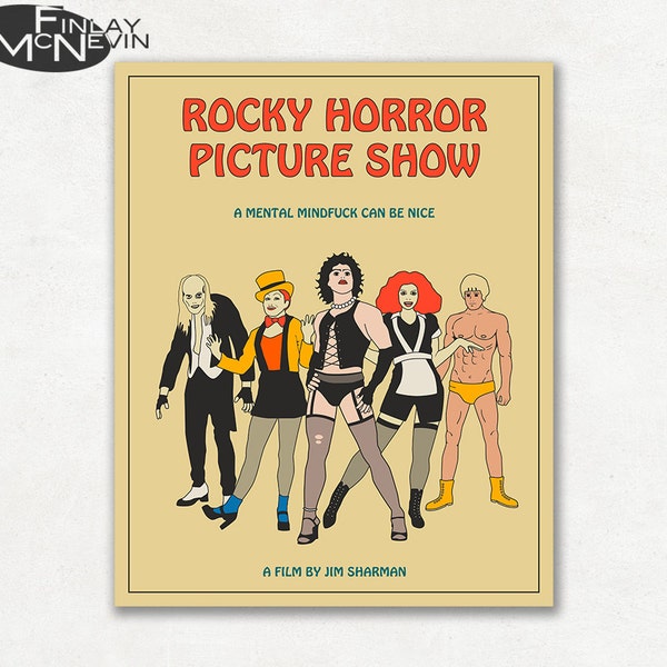 ROCKY HORROR Picture Show Movie Poster, Fine Art Print (Beige Version)