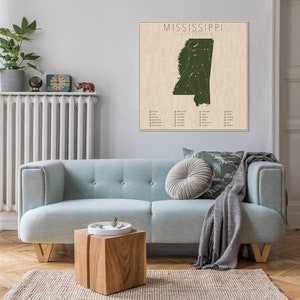 MISSISSIPPI PARKS, State Park Map, Fine Art Photographic Print for the home decor. image 5