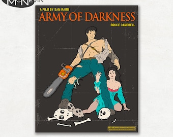 ARMY OF DARKNESS, Movie Poster, Fine Art Print (Brown)