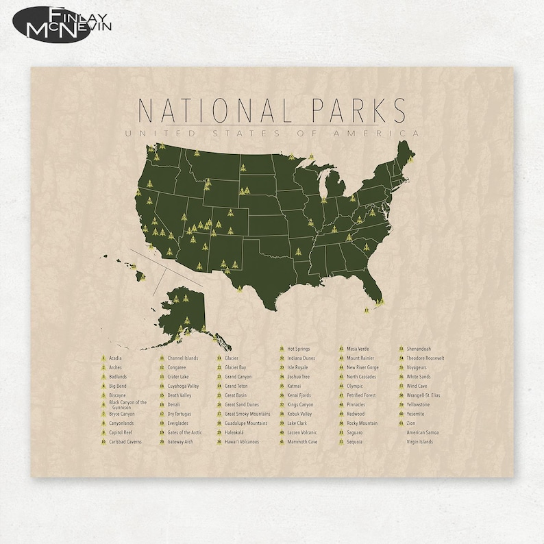 U.S. National Parks Map Tapestry with State Borders - Vintage Wall Art Decor image 7