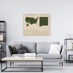 NATIONAL and STATE PARK Map of New Mexico and the United States, Fine Art Photographic Print for the home decor. image 5