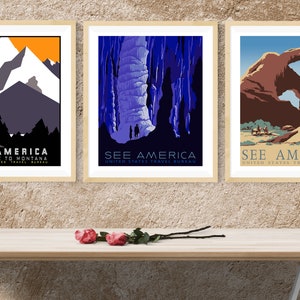 SEE AMERICA 3-Pack, Vintage 1930's WPA Poster Reproduction, United States Travel Posters image 5