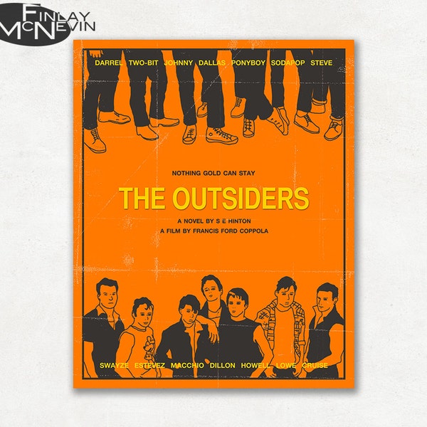 THE OUTSIDERS Movie Poster, Fine Art Print (orange version)