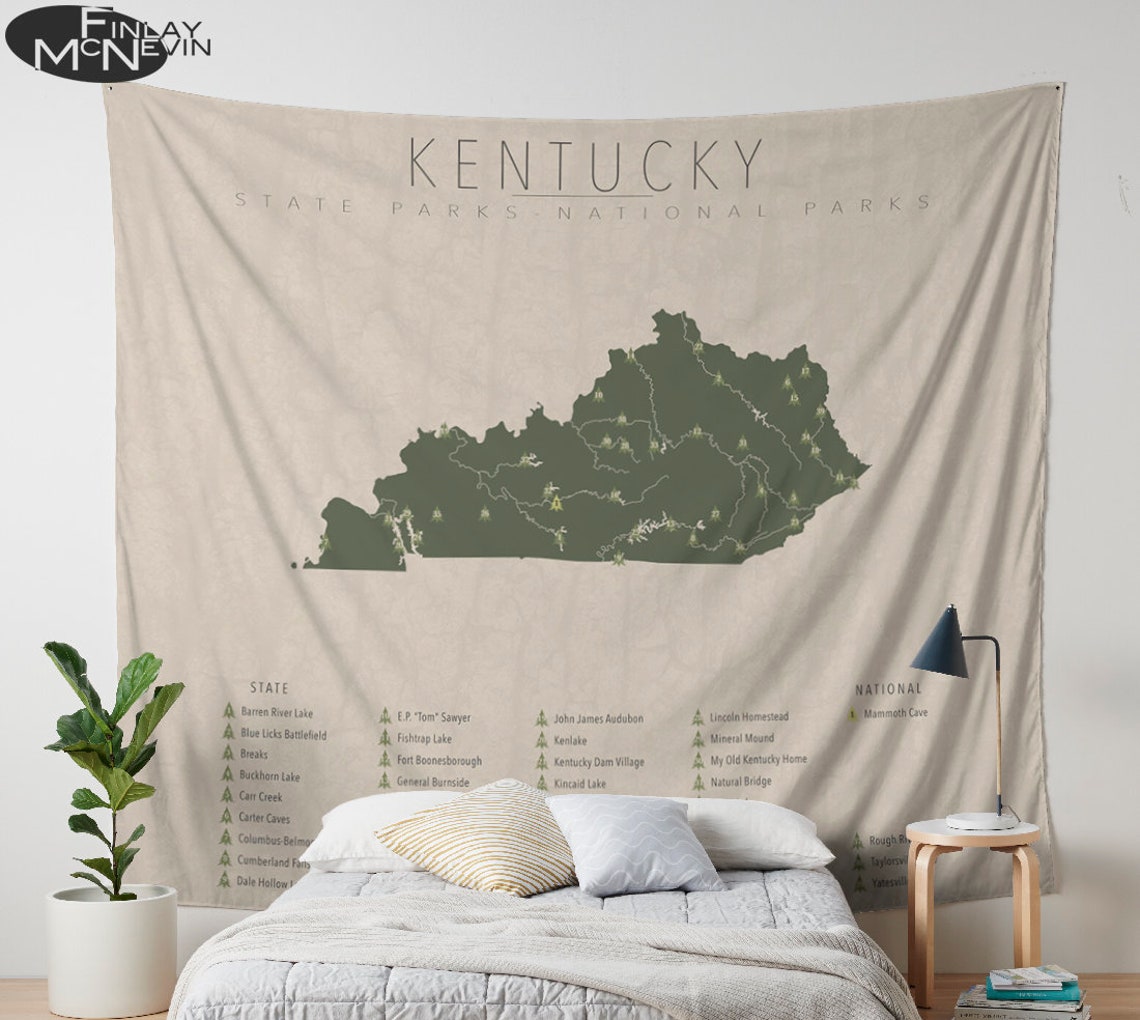 KENTUCKY PARKS TAPESTRY National and State Park Map Wall - Etsy