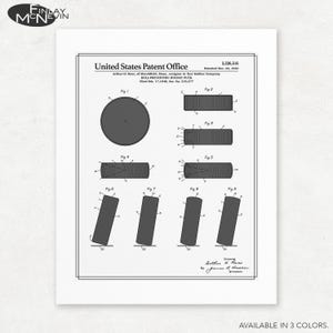 Vintage Hockey Puck Patent Print - Unframed Giclee Art in 3 Color Variations