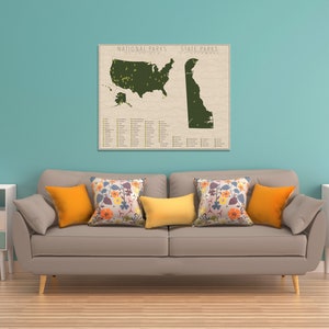 NATIONAL and STATE PARK Map of Delaware and the United States, Fine Art Photographic Print for the home decor. image 5