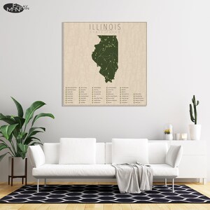 ILLINOIS PARKS, State Park Map, Fine Art Photographic Print for the home decor. image 4