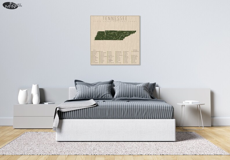 TENNESSEE PARKS, National and State Park Map, Fine Art Photographic Print for the home decor. image 4