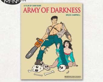 ARMY OF DARKNESS, Movie Poster, Fine Art Print (beige)