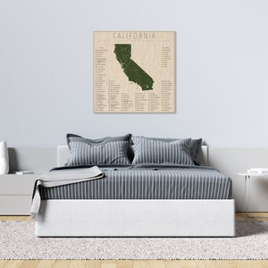 CALIFORNIA PARKS, National and State Park Map, Fine Art Photographic Print for the home decor. image 5