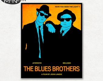 BLUES BROTHERS Movie Poster, Fine Art Print - Orange