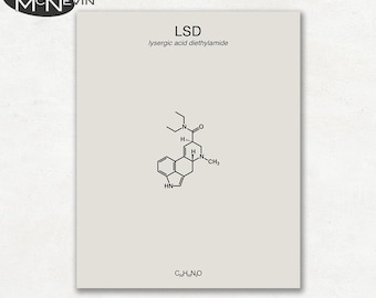 LSD, Minimalist Fine Art Print, Educational Science Poster