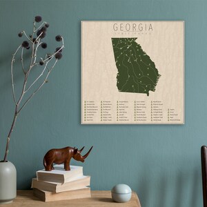 GEORGIA PARKS, State Park Map, Fine Art Photographic Print for the home decor. image 5