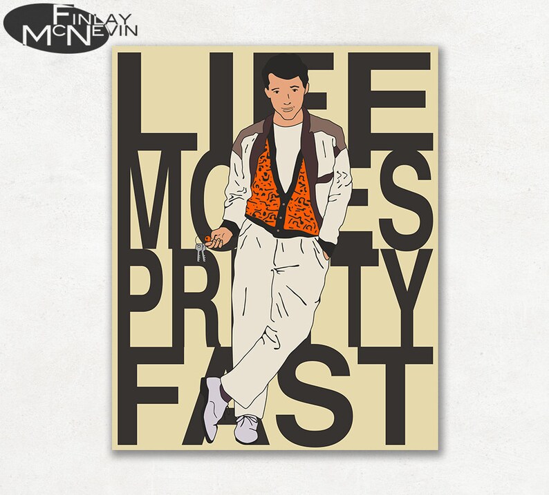 FERRIS BUELLER'S Day Off Quote Movie Poster Typography | Etsy