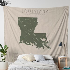 LOUISIANA PARKS TAPESTRY State Park Map Wall Tapestry for - Etsy