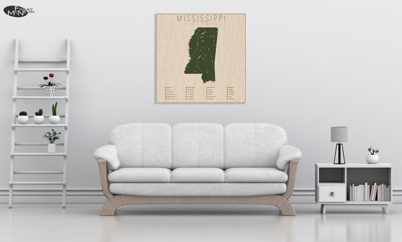 MISSISSIPPI PARKS, State Park Map, Fine Art Photographic Print for the home decor. image 4