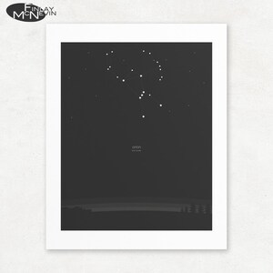 Orion Constellation Fine Art Print, Celestial Night Sky Illustration, Unframed Giclee Print