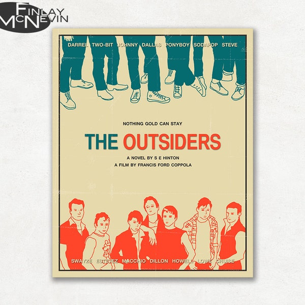 THE OUTSIDERS Movie Poster, Fine Art Print (beige version)
