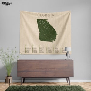 GEORGIA PARKS TAPESTRY, State Park Map, Wall Tapestry for the home decor. image 3