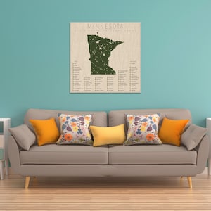 MINNESOTA PARKS, National and State Park Map, Fine Art Photographic Print for the home decor. image 4