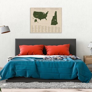 NATIONAL and STATE PARK Map of New Hampshire and the United States, Fine Art Photographic Print for the home decor. Bild 4