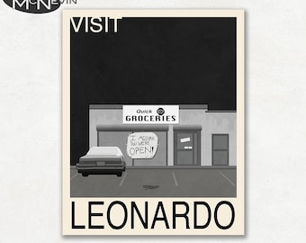 LEONARDO, Comedy Travel Poster, Retro Pop Art