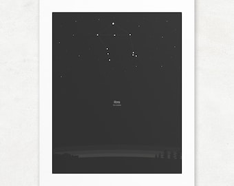 Libra Constellation Fine Art Print, Celestial Night Sky Illustration, Unframed Giclee Print