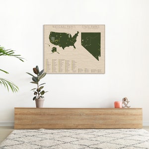 NATIONAL and STATE PARK Map of Nevada and the United States, Fine Art Photographic Print for the home decor. Bild 4