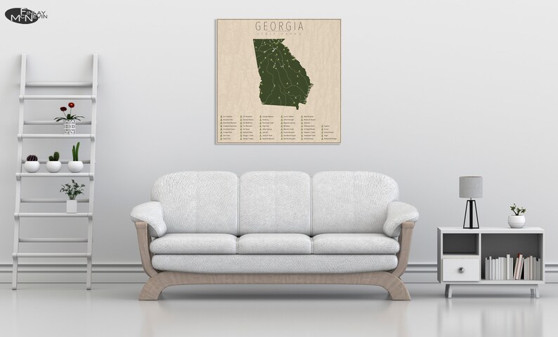 GEORGIA PARKS, State Park Map, Fine Art Photographic Print for the home decor. image 4