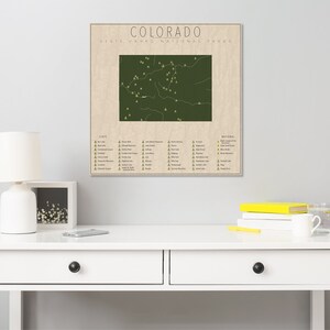 COLORADO PARKS, National and State Park Map, Fine Art Photographic Print for the home decor. image 3