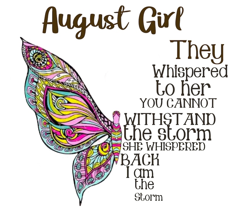 Download August girl svg august file Cricut silhouette sublimation. | Etsy