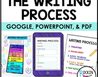 Essay Writing Process Interactive Notebook: Anchor Charts, Grades 2-5 (Printable and Digital)