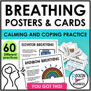 Affiches et cartes de respiration, pleine conscience, exercices de relaxation, techniques de gestion du stress