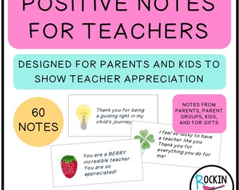 Notas positivas para profesores, notas de agradecimiento a los profesores, de padres e hijos