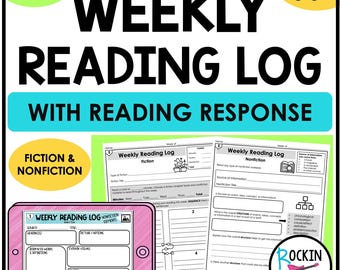 Weekly Reading Log – Editable Reading Response, Grades 3-5 (PDF)