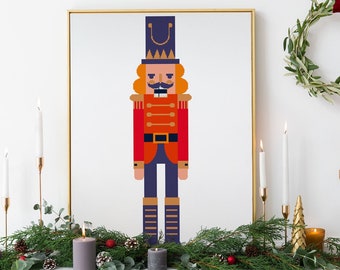 Red Christmas Nutcracker cross stitch pattern