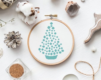 Christmas tree cross stitch / Modern cross stitch pattern / counted cross stitch chart / cross stitch PDF pattern / instant download