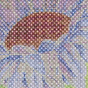 Cross stitch pattern, flower, Blue Sunflower, water colour style, counted cross stitch, PDF chart pattern, instant download image 2