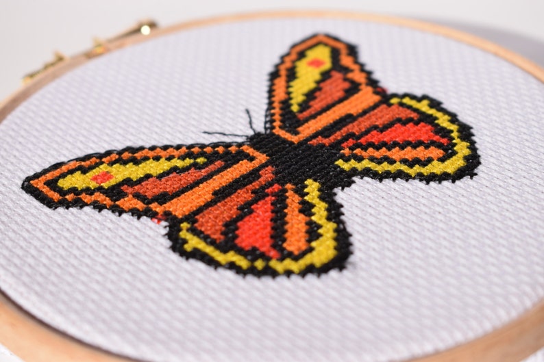 Orange butterfly Cross stitch pattern / counted cross stitch chart / cross stitch pattern PDF / Instant download. image 3