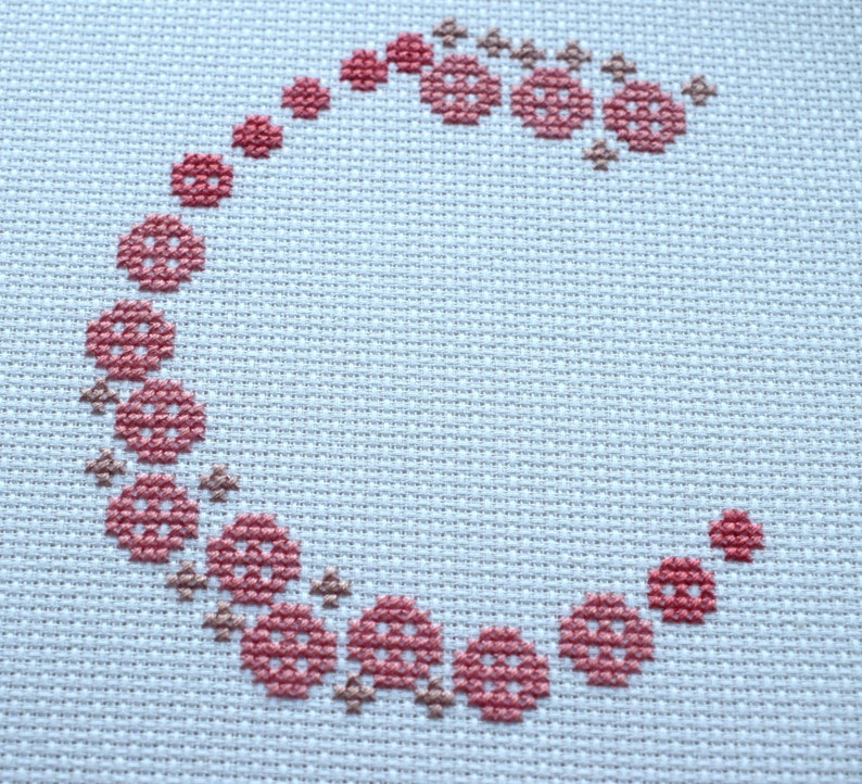 Monogram Cross stitch pattern Christening gift Button art Etsy