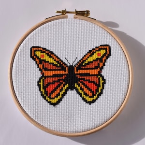 Orange butterfly Cross stitch pattern / counted cross stitch chart / cross stitch pattern PDF / Instant download. image 1