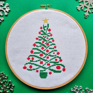 Christmas tree cross stitch modern pdf pattern image 9