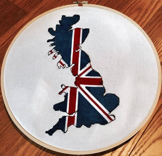Great Britain Cross stitch pattern / union jack British Isles / counted cross stitch chart / cross stitch pattern PDF / Instant download