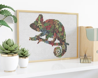 Cross stitch chameleon pdf pattern