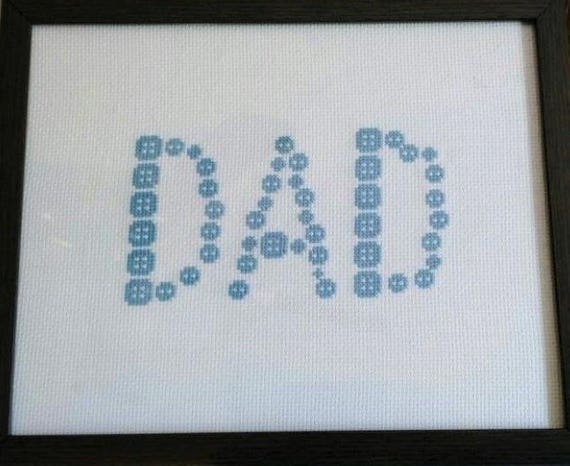 Cross stitch pattern, DAD, father's day gift, Button Art DAD, counted cross stitch, PDF pattern, instant download